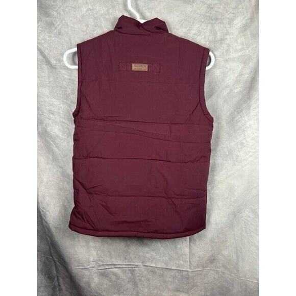 Men's Vest Fleece Lined Red Puffer Full Zip Snap Quilted Sz Small - Picture 2 of 8